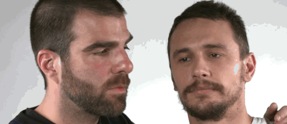 My New Plaid Pants: Zachary Quinto & James Franco Rubbing Scruff - 592x257 - gif Zachary Quinto Gay Kiss